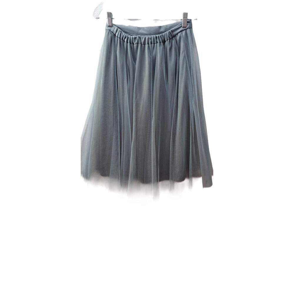 Jenny Yoo Women's Gray Romantic Pleated Fairy A-Line Tulle Skirt Size 6